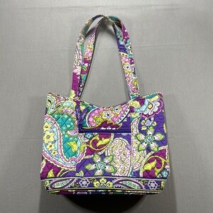 Vera Bradley Heather Purple Paisley & Floral Small Tote Carry-All Shoulder Bag
